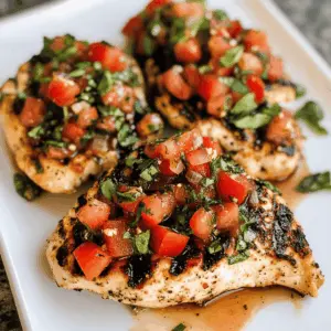 Need a quick and delicious dinner idea? This 30-minute Grilled Bruschetta Chicken is the answer! Juicy chicken breasts are topped with a fresh, vibrant tomato basil mix for a burst of flavor. Perfect for a busy weeknight or a casual gathering. Save this recipe and impress your family or friends with a tasty, healthy meal tonight!