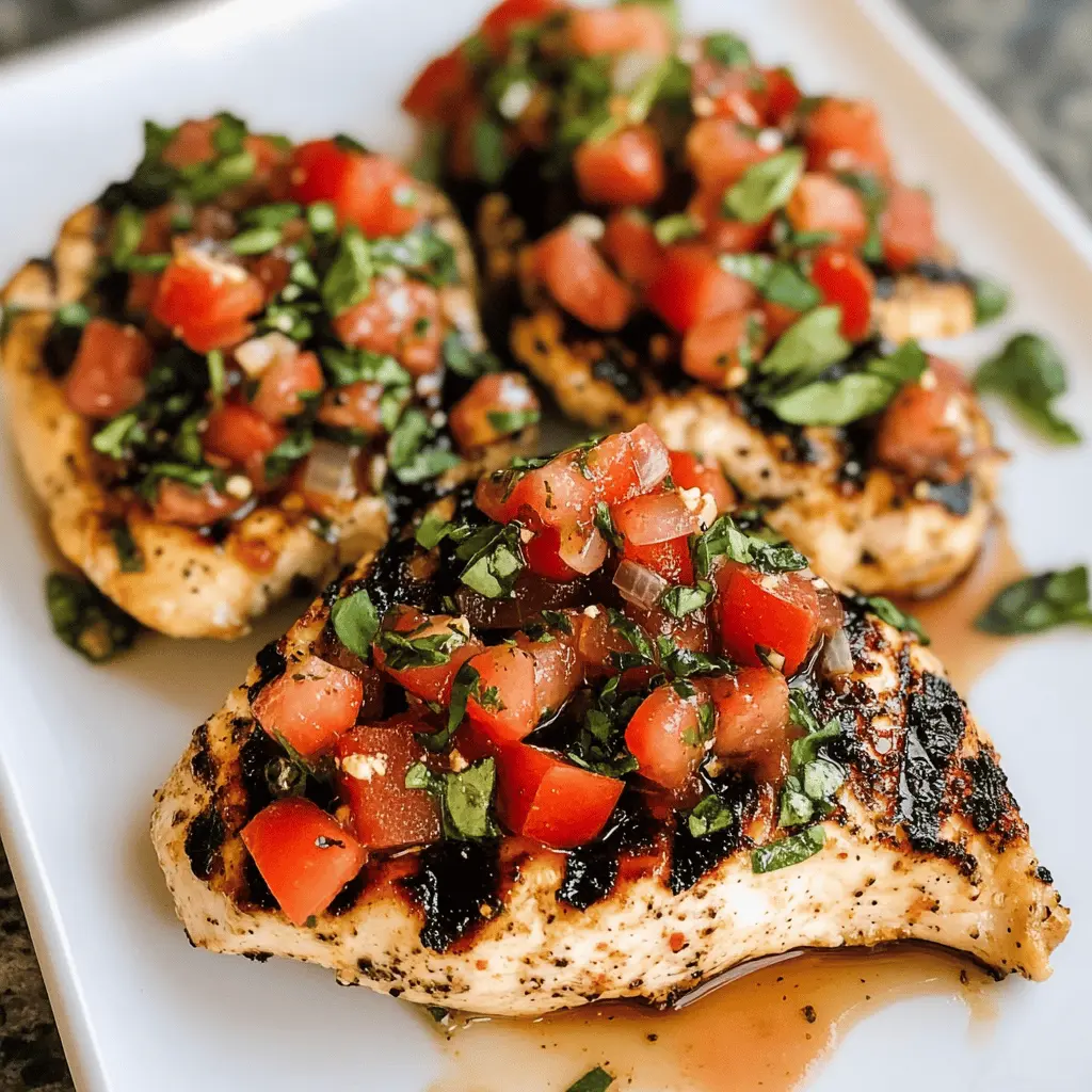 Need a quick and delicious dinner idea? This 30-minute Grilled Bruschetta Chicken is the answer! Juicy chicken breasts are topped with a fresh, vibrant tomato basil mix for a burst of flavor. Perfect for a busy weeknight or a casual gathering. Save this recipe and impress your family or friends with a tasty, healthy meal tonight!