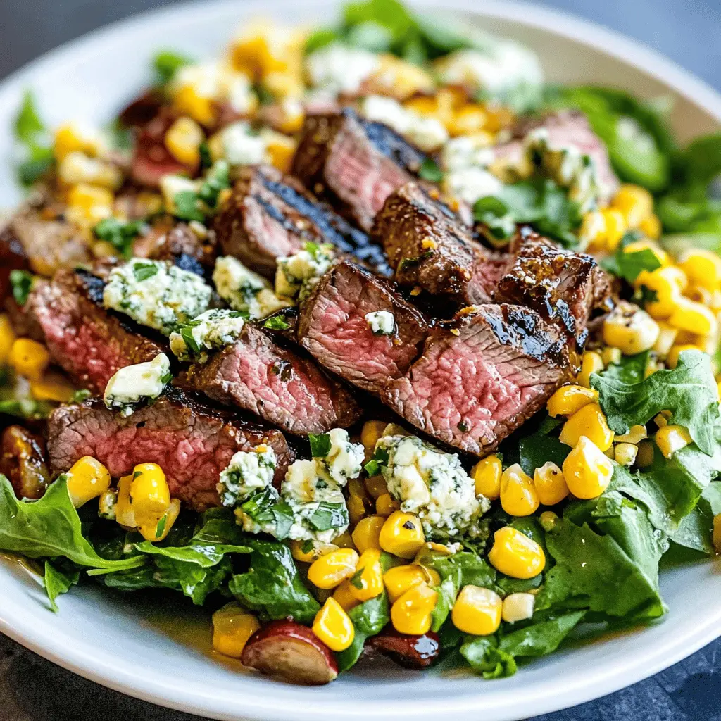 This Balsamic Steak Gorgonzola Salad is a perfect blend of flavors! Tender steak paired with creamy Gorgonzola, fresh greens, and smoky grilled corn create a delicious meal. Ideal for summer gatherings or a simple weeknight dinner. Save this recipe for a flavorful dish that will impress your family and friends!