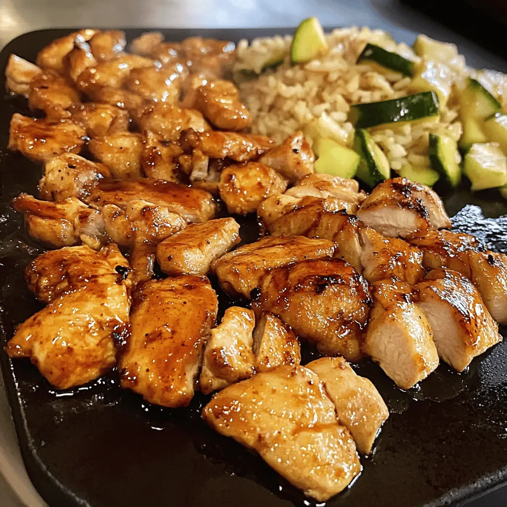 Get ready for a delicious night in with this Blackstone Hibachi Chicken recipe! Made with tender chicken, vibrant veggies, and savory soy sauce, it's perfect for a quick weeknight dinner or a weekend gathering. Enjoy the flavors of your favorite hibachi spot right at home! Save this pin for easy meal prep ideas and impress your family and friends!