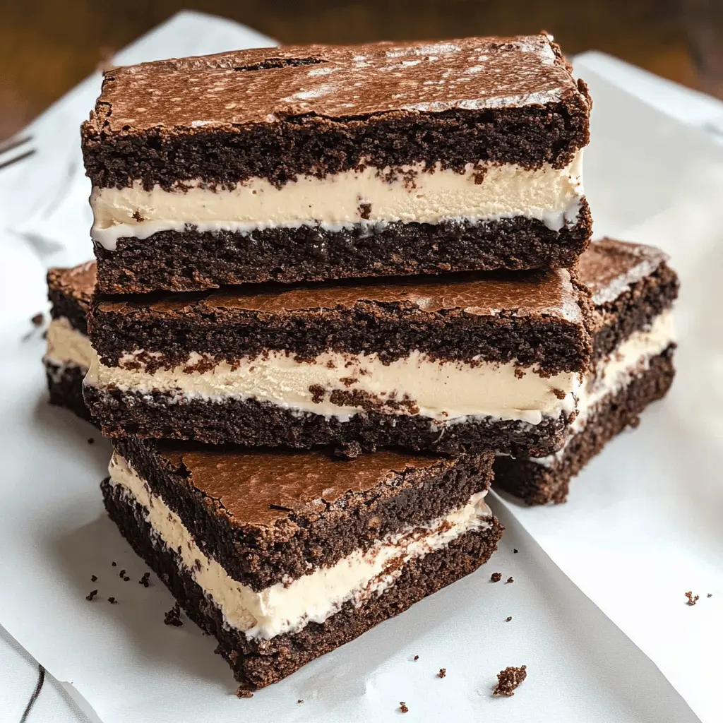 Treat yourself to these heavenly Brownie Ice Cream Sandwiches! Soft, fudgy brownies envelop creamy vanilla ice cream for a delicious dessert everyone will love. Perfect for summer gatherings or special celebrations! Save this easy recipe and impress your friends and family with a sweet treat they'll never forget. 🍦🍫