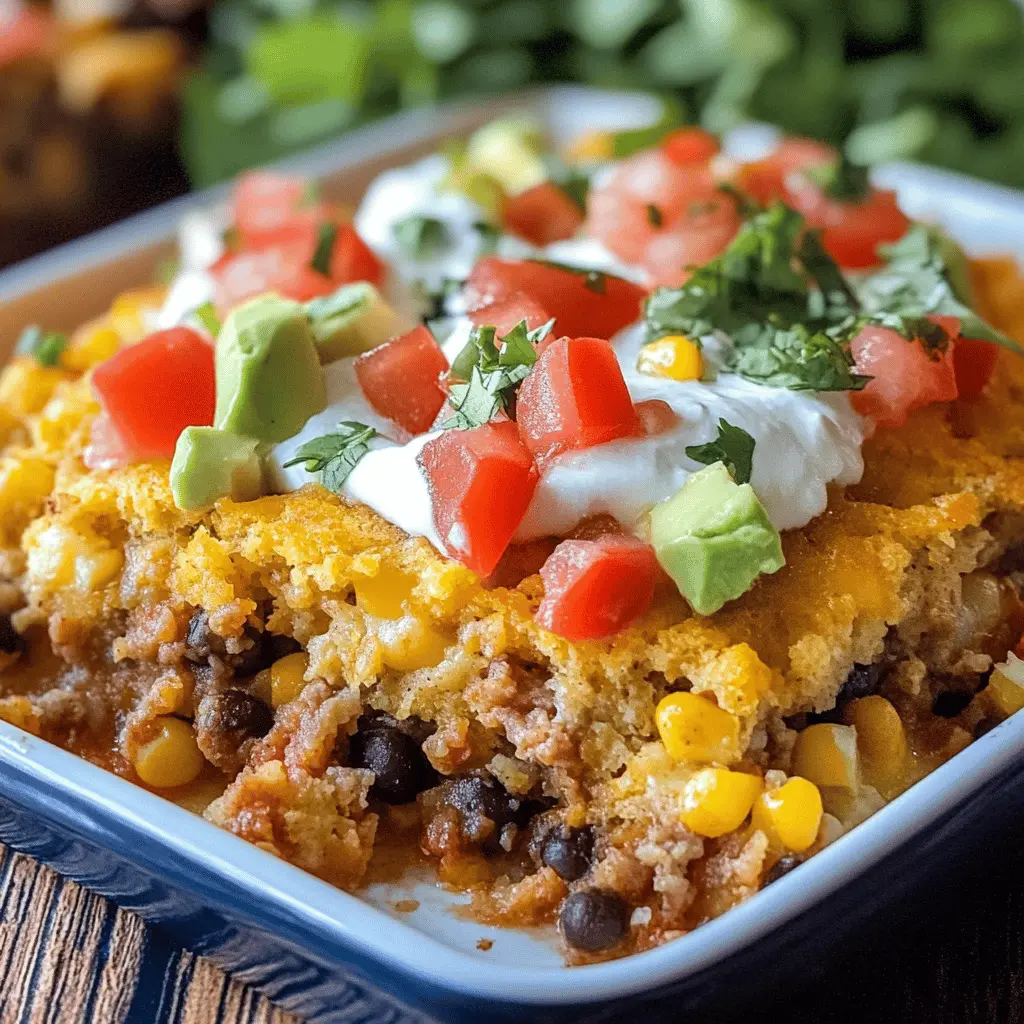 Transform your taco night with this easy Cornbread Taco Bake! Featuring layers of seasoned ground beef, zesty salsa, and a fluffy cornbread topping, this dish is a family favorite. Perfect for busy weeknights or potlucks, it combines all your taco favorites into one delicious bake. Save this recipe to impress your guests or elevate your next dinner!