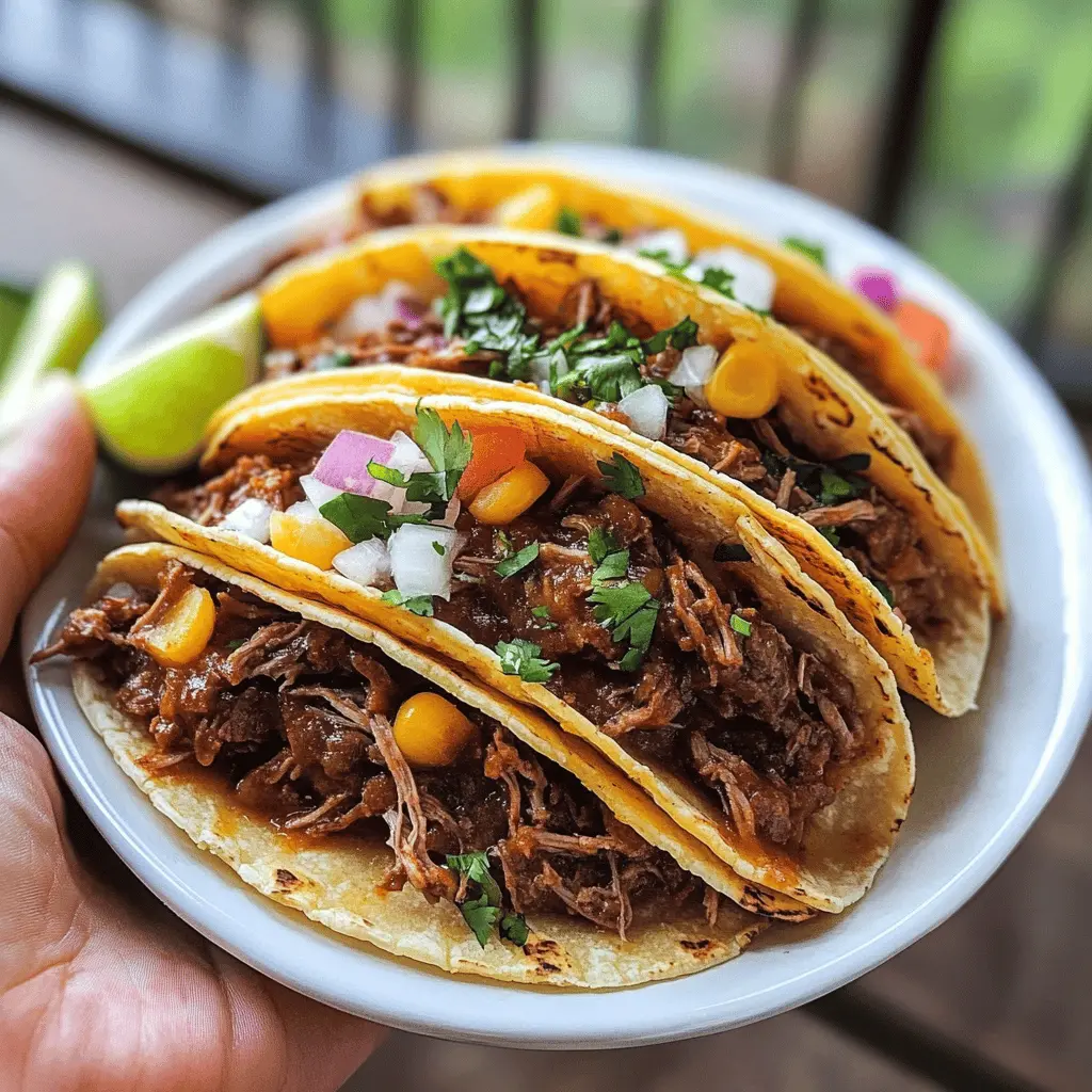 These Crock Pot Mexican Shredded Beef Tacos are a simple and flavorful way to bring the taste of Mexico to your dinner table! Slow-cooked to perfection, the tender beef is infused with spices and loaded with bold flavors. Perfect for taco nights, game days, or family gatherings. Don’t forget to save this delicious recipe for a fun and easy meal anytime!