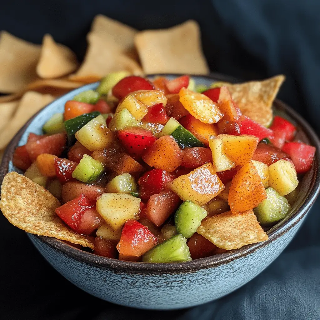 Brighten up your snack time with this refreshing Fruit Salsa and Cinnamon Chips! Made with fresh, colorful fruits and paired with warm, crispy cinnamon tortilla chips, this recipe is perfect for parties, picnics, or a fun family treat. Save this pin and bring a burst of flavor to your next gathering!