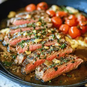 Elevate your dinner with this Garlic Butter Skillet Flank Steak recipe! Juicy and packed with flavor, it's seared to perfection and finished in the oven for a tender bite. Ideal for family dinners or special occasions, this dish is quick to make and sure to impress. Don’t forget to save this recipe for your next mealtime adventure!