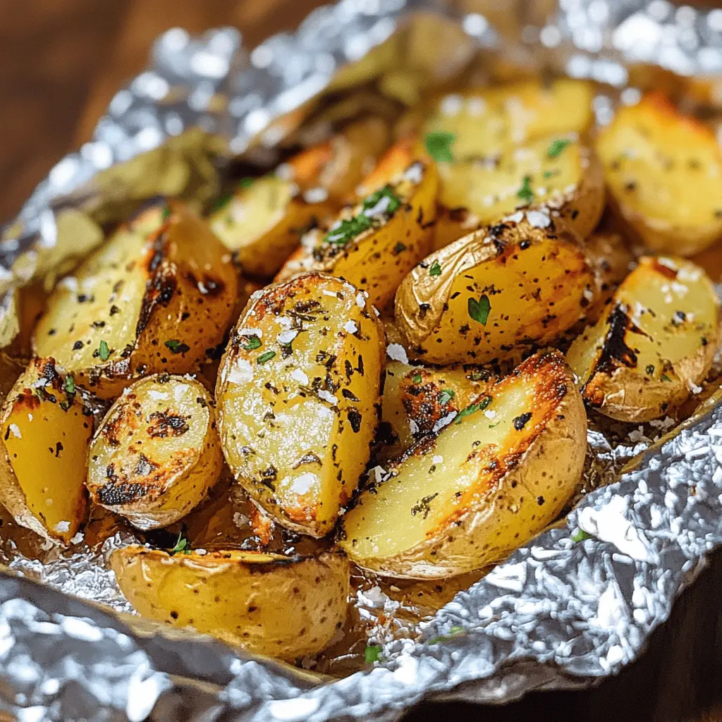Get ready for a delicious side dish with these Garlic Herb Grilled Potatoes in Foil! Packed with flavor from fresh herbs and garlic, these easy-to-make potatoes are perfect for BBQs or family dinners. Just toss them on the grill for a flavorful and fuss-free treat. Save this recipe for your next cookout and impress your guests!