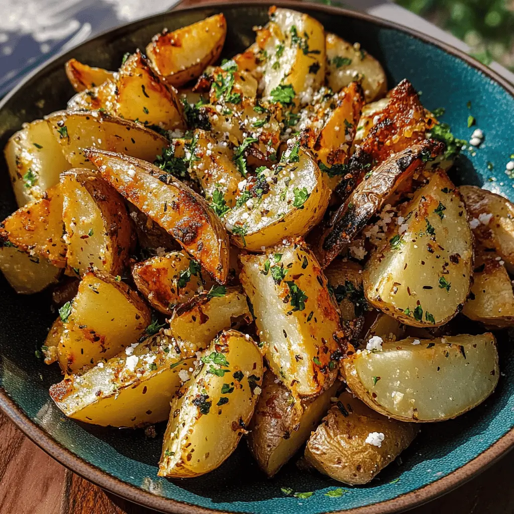 These Greek Roasted Potatoes are bursting with flavors from olive oil, garlic, and fresh herbs. Perfectly crispy on the outside and tender inside, they're an ideal side dish for family dinners or gatherings. Save this recipe to impress your guests with a taste of the Mediterranean at your next meal!