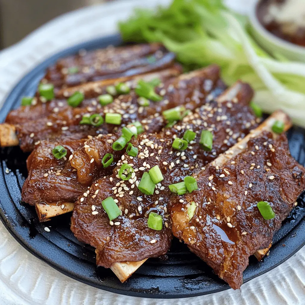 Get ready for a flavor explosion with these Grilled Korean Short Ribs! Tender, marinated in a sweet and savory sauce, and perfect for any barbecue or family gathering. These ribs are sure to impress your guests with their mouthwatering taste and stunning presentation. Save this recipe for your next cookout and enjoy a delicious meal everyone will love!