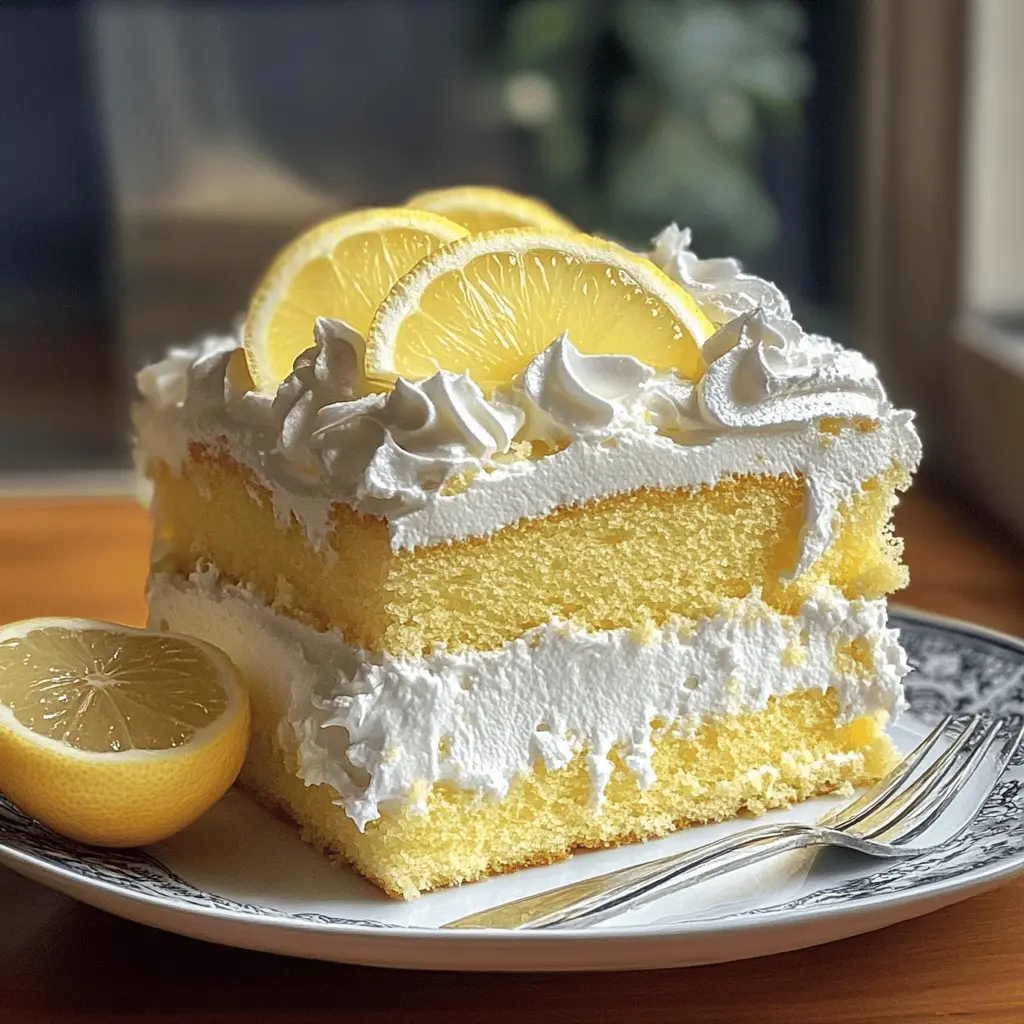 Brighten your dessert table with this Italian Lemon Cream Cake! Perfectly tangy and creamy, it's layered with fluffy lemon cream and a light sponge. Ideal for celebrations or a sweet treat any day of the week. Save this recipe now to impress your family and friends at your next gathering! 🍋✨