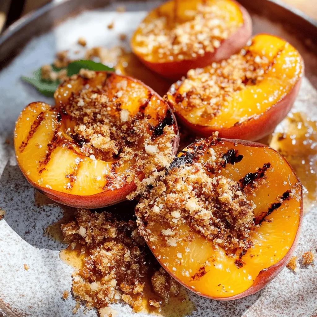 Treat yourself to the sweet and smoky delight of Maple Grilled Peaches topped with crunchy almond cookie crumbs! This simple yet impressive dessert showcases juicy peaches and a rich maple glaze, making it perfect for summer gatherings or cozy evenings at home. Save this recipe for an easy dessert that will wow your guests!