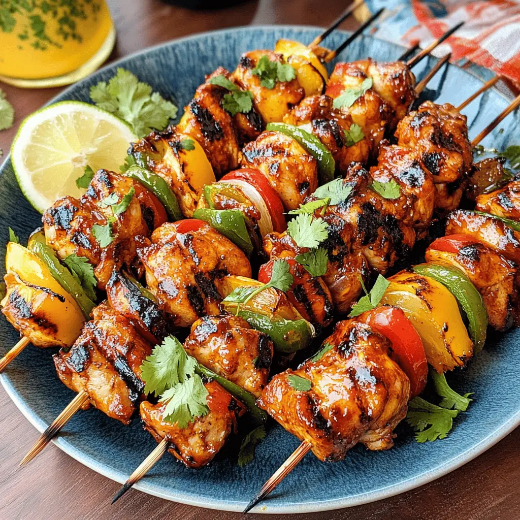 Bring the flavors of Mexico to your grill with these tasty Barbecue Chicken Skewers! Juicy pieces of chicken marinated in a zesty blend of spices and herbs, then grilled to perfection. Perfect for summer cookouts or family gatherings. Save this recipe to impress your guests at your next fiesta! 🌶️🍗