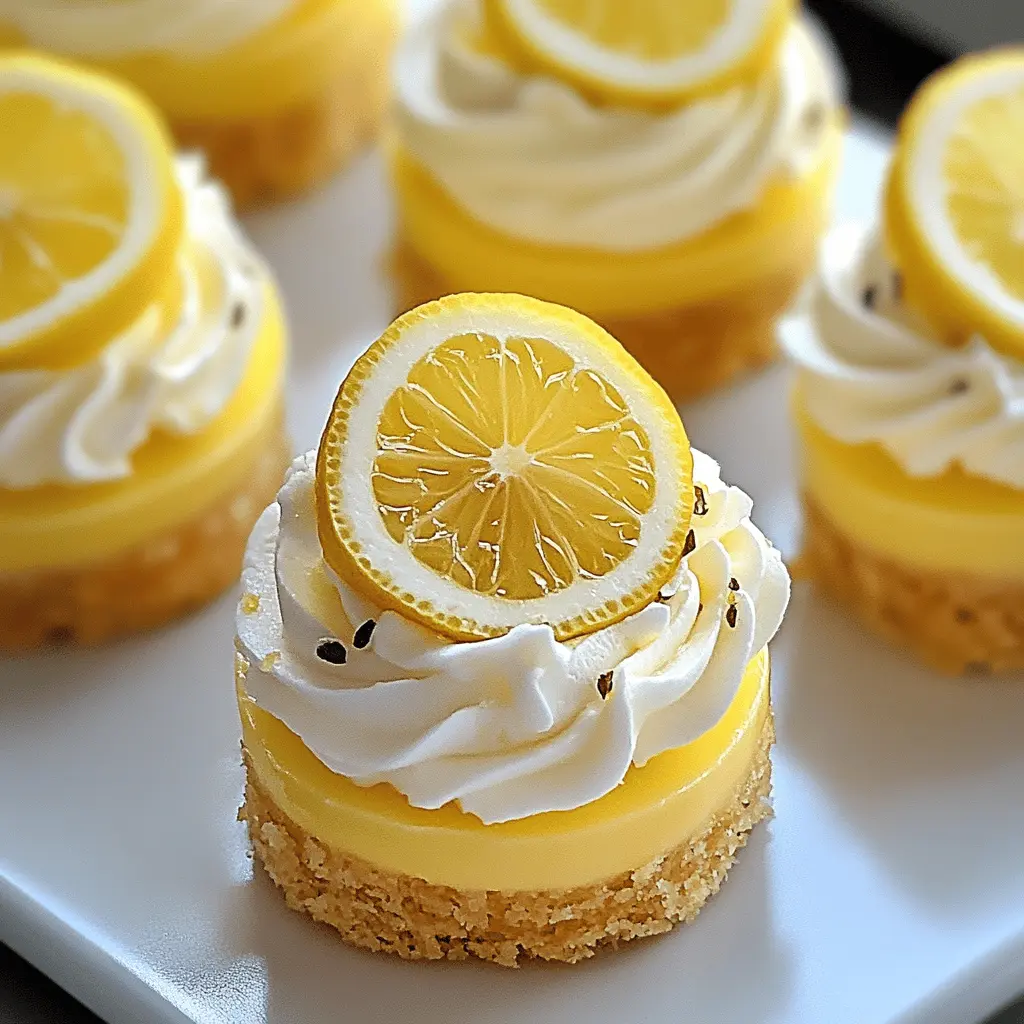 These Mini Lemon Cheesecakes are the perfect little treat to brighten your day! With a smooth and creamy lemon filling topped on a buttery crust, they deliver a burst of fresh citrus flavor in every bite. Ideal for gatherings or just a sweet afternoon snack. Save this recipe to whip up these delightful cheesecakes for your next special occasion!