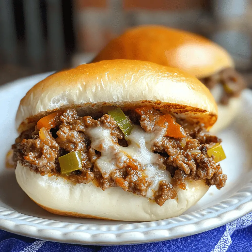 Looking for a fun twist on a classic meal? These Philly Cheesesteak Sloppy Joes combine the rich flavors of tender beef, bell peppers, and gooey cheese, all served on a soft bun. Perfect for weeknight dinners or game day! Save this recipe to impress your family and friends with a delicious, hearty sandwich they'll love!