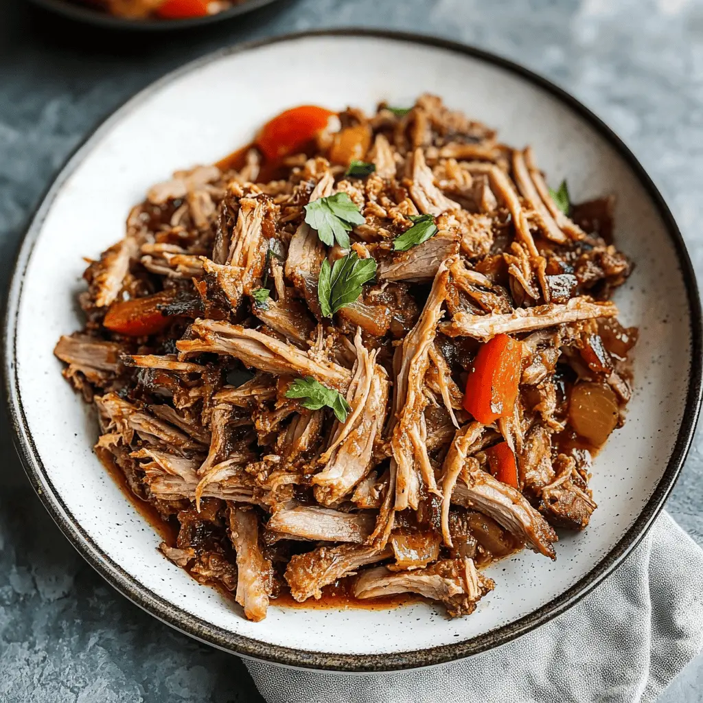 This Slow Cooker Pulled Pork is a game-changer for your busy days! With tender, juicy pork flavored with a smoky BBQ sauce, it's perfect for sandwiches, tacos, or as a main dish. Simple ingredients and minimal prep make it a must-try for busy families. Save this recipe for your next gathering or game day feast!