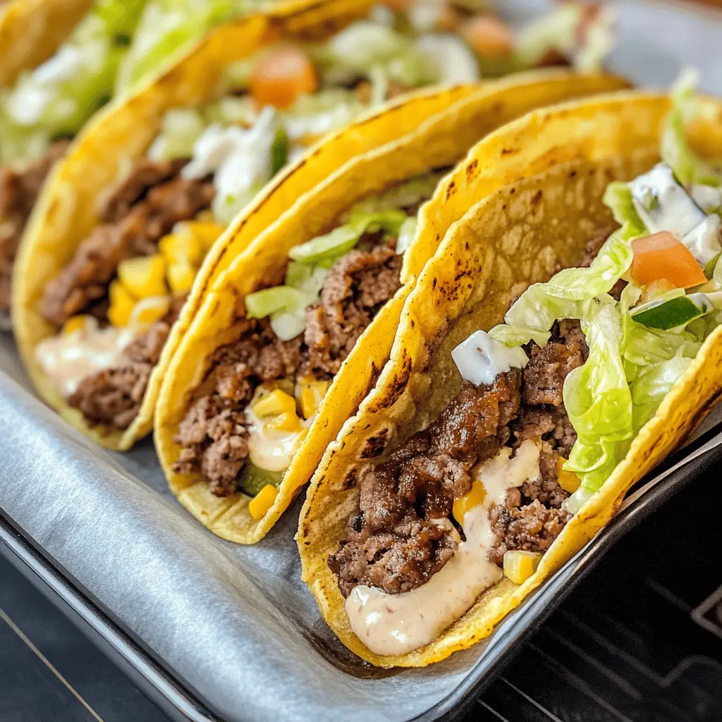 Get ready to enjoy a tantalizing twist on traditional tacos with these Smash Burger Tacos! These delicious handhelds combine the juicy flavors of a classic smash burger with the fun of tacos. Perfect for a casual dinner, game day, or a night with friends. Save this recipe to impress your guests with a new favorite dish!