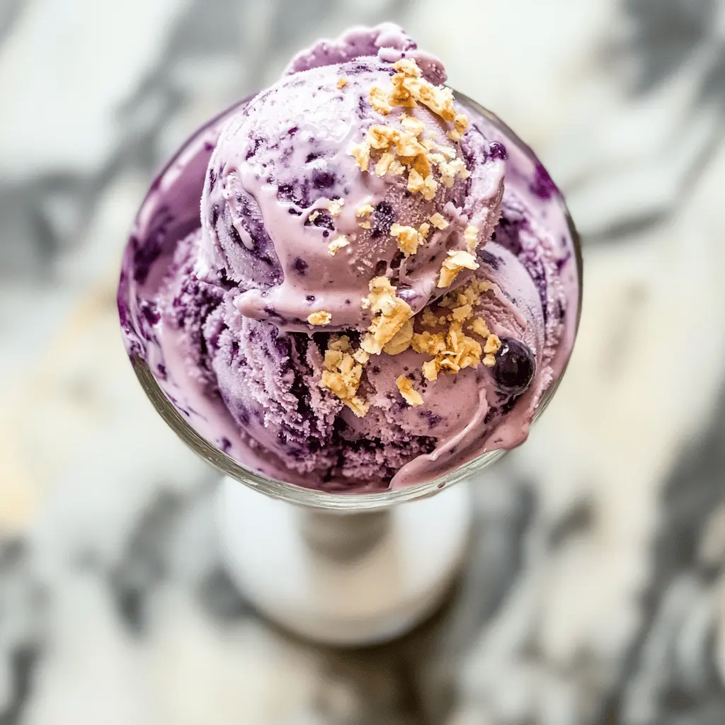 Easy No Churn Blueberry Pie Ice Cream