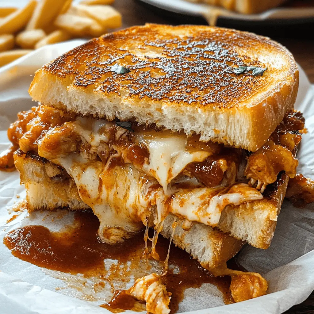 Easy BBQ Chicken Grilled Cheese Sandwich