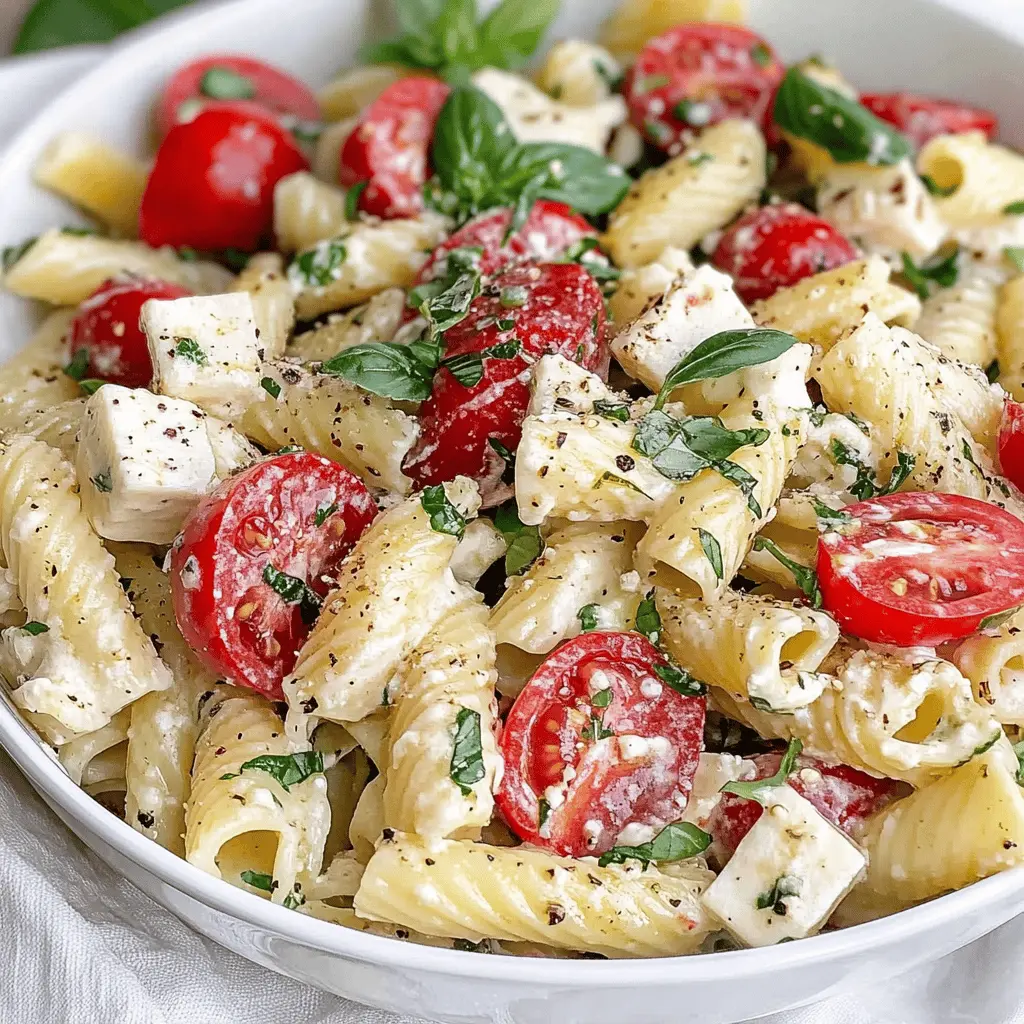 Easy Creamy Caprese Pasta Salad Recipe