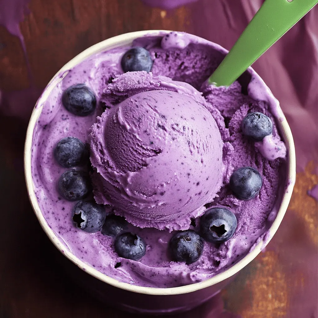 Easy Creamy Blueberry Ice Cream Recipe