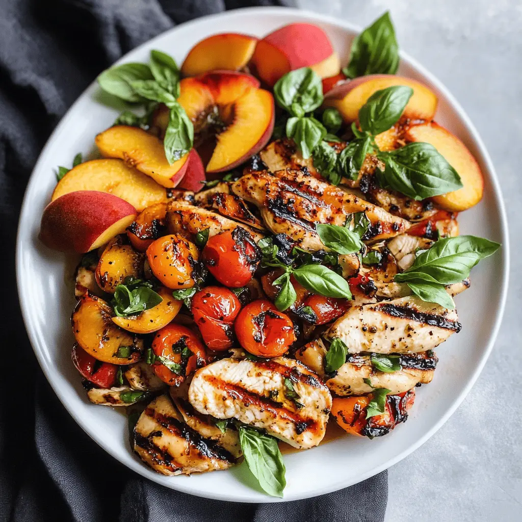 Easy Peach Caprese Grilled Chicken Recipe