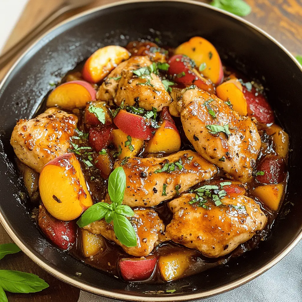 Easy Peach Chicken with Balsamic Glaze