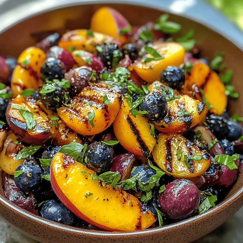Easy Grilled Peach and Blueberry Salad