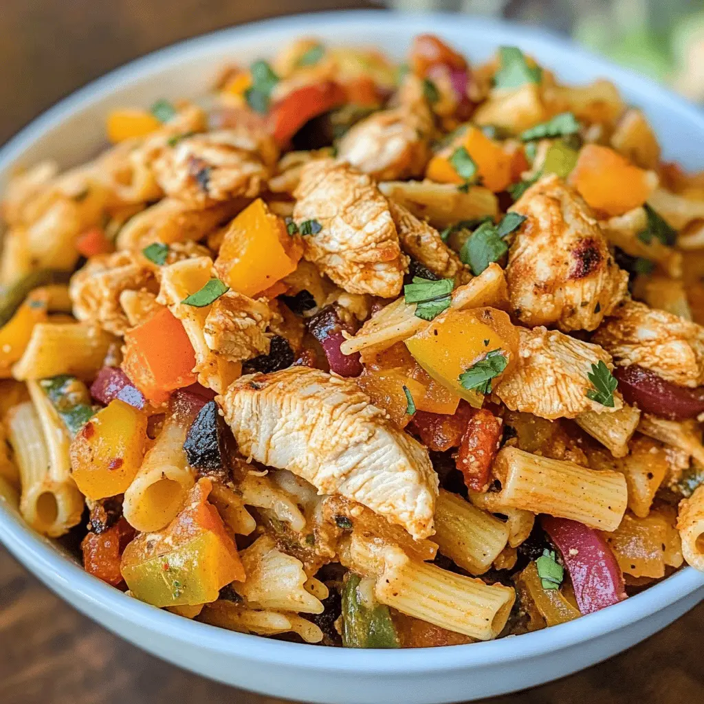 Easy Chicken Fajita Pasta Salad Recipe
