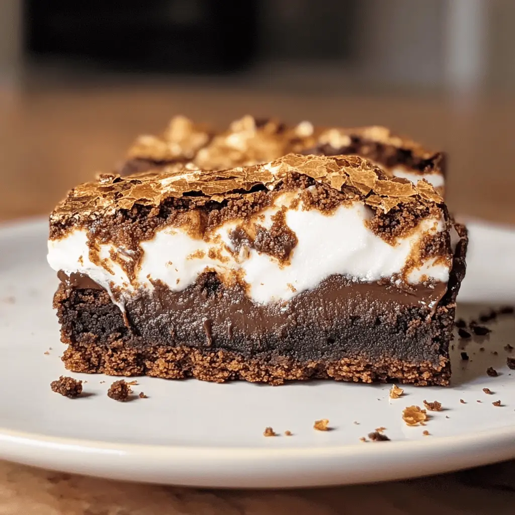 Easy S'mores Brownies with Vanilla Bean Marshmallow