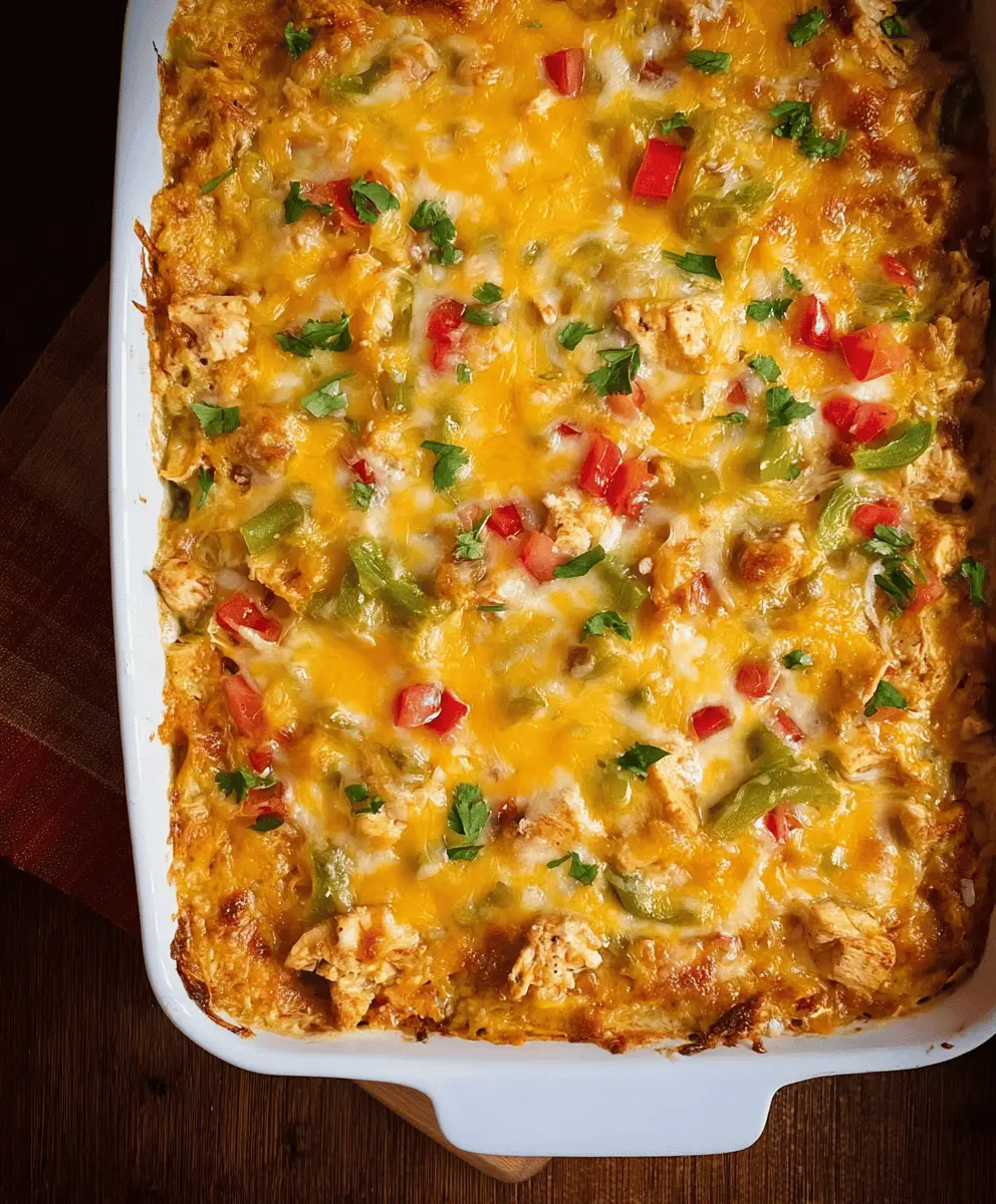 Easy Cheesy Chicken Fajita Casserole