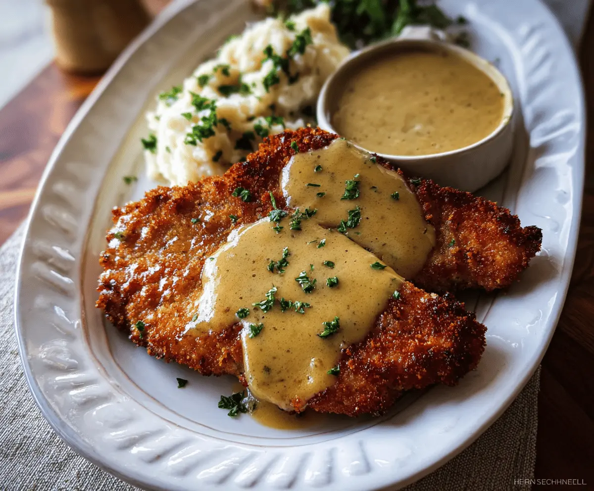 Easy Pork Schnitzel with Creamy Dijon Gravy