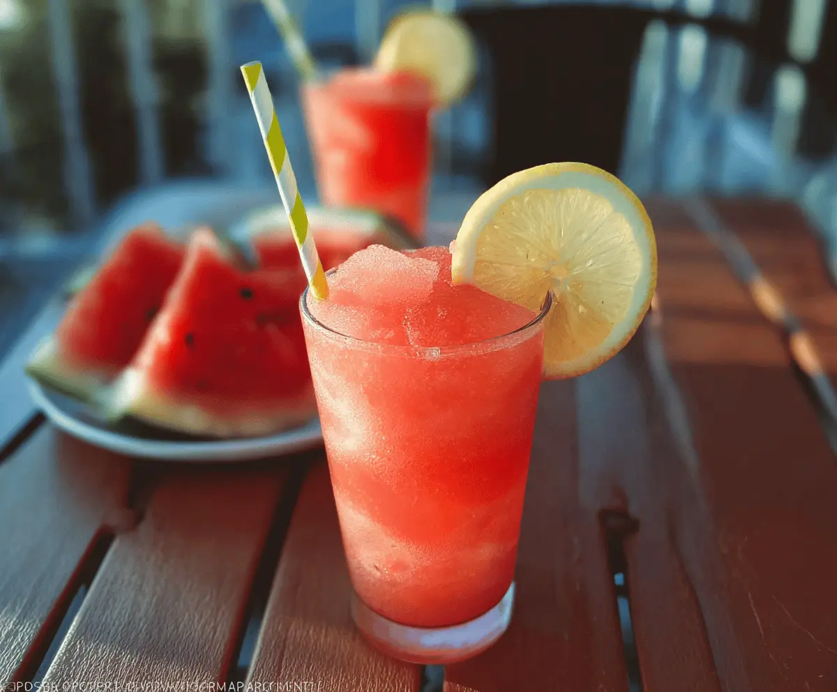 Easy Lemonade Watermelon Slushie Recipe