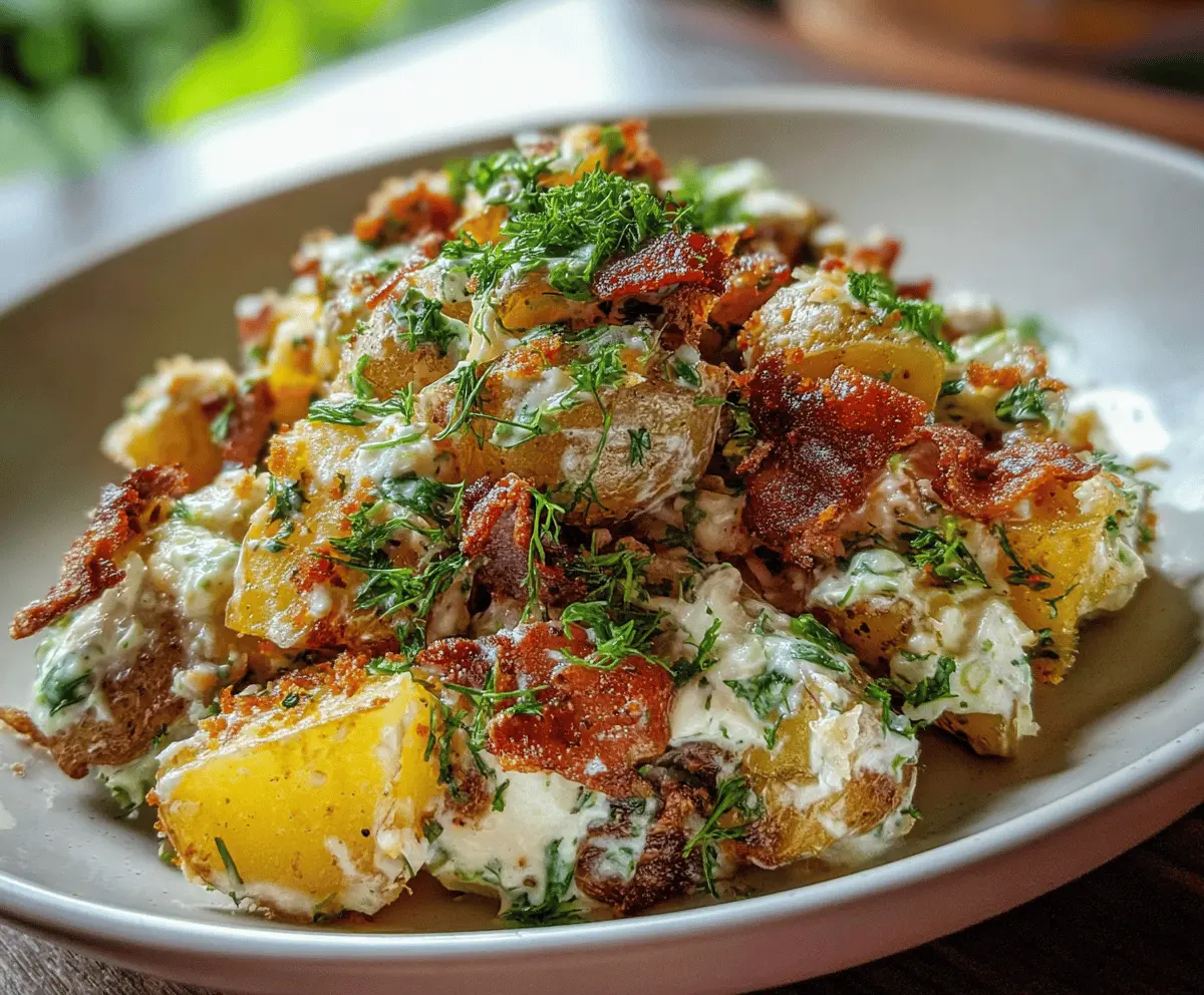 Easy Crispy Smashed Potato Salad Recipe