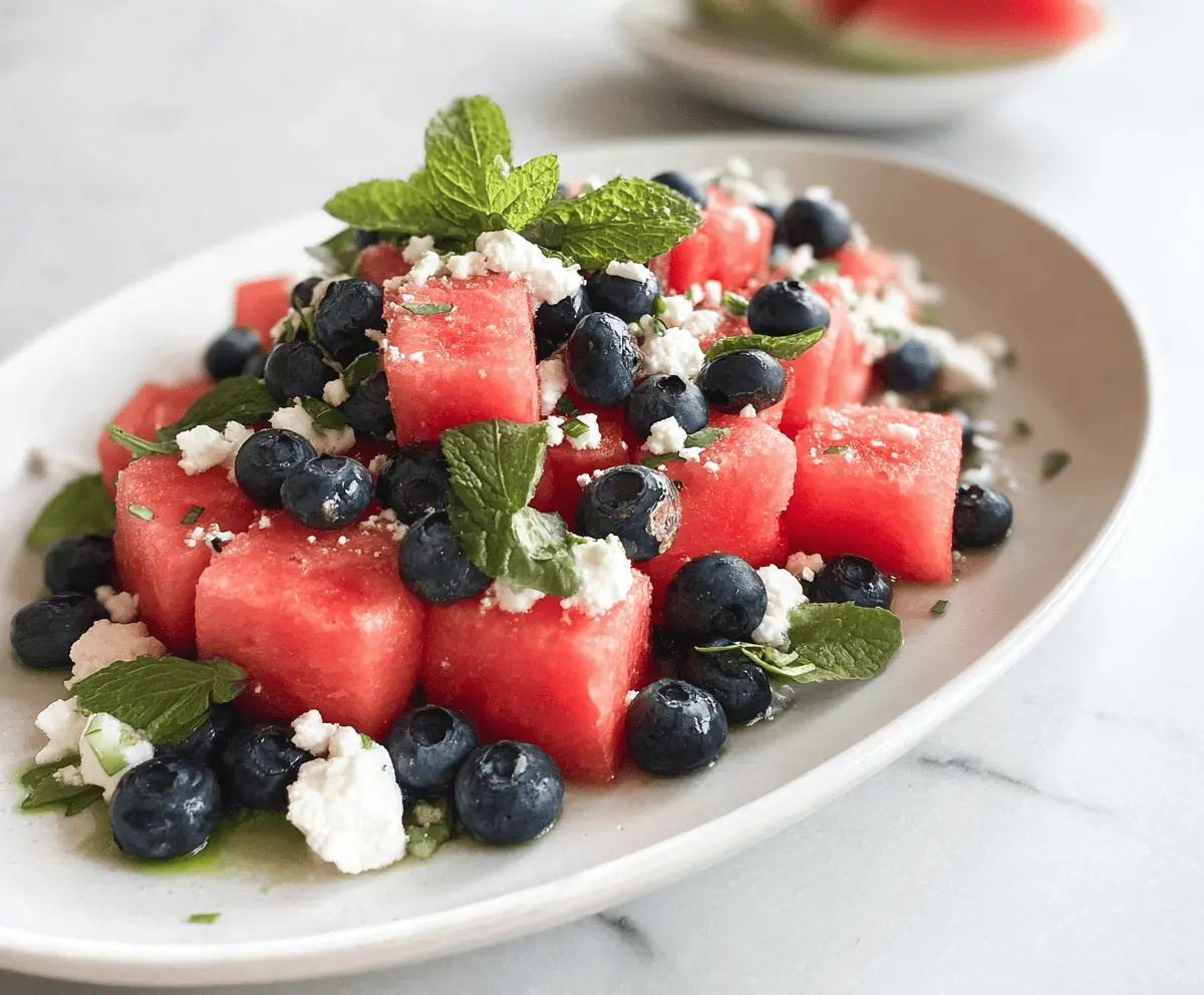 Fresh Watermelon Blueberry Caprese Salad Recipe