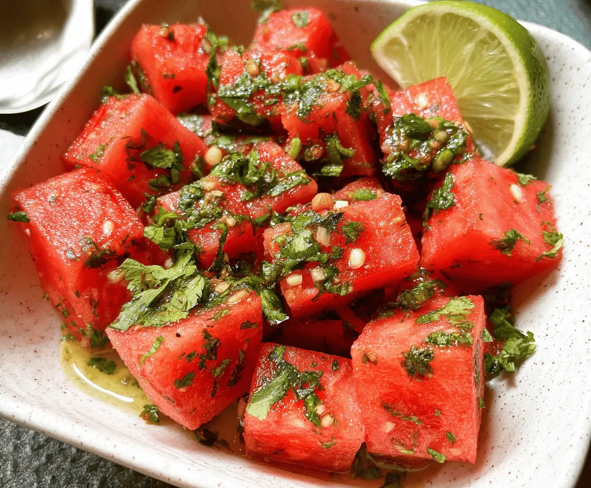 Spicy Watermelon Salad with Lime and Cilantro
