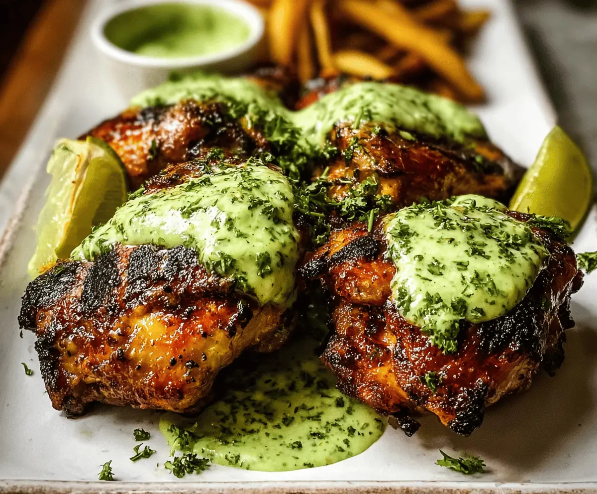 Peruvian Grilled Chicken with Creamy Cilantro Sauce