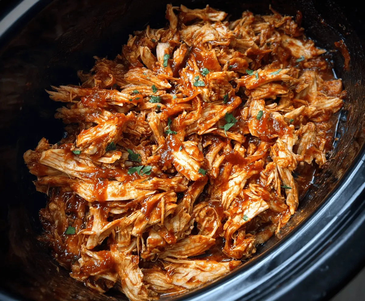 Easy Crockpot BBQ Pulled Chicken Recipe