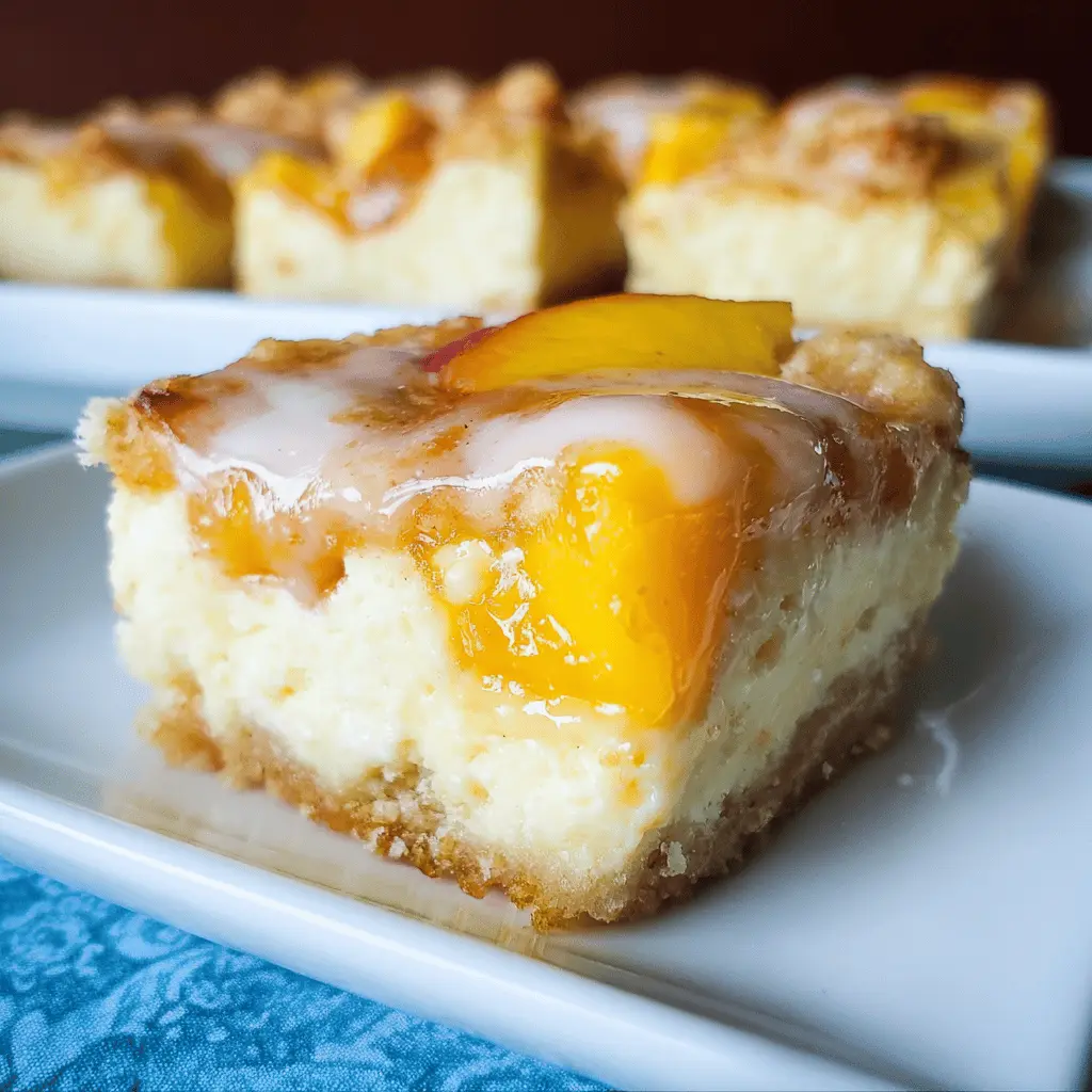 Creamy Peaches and Cream Cheesecake Bars Recipe