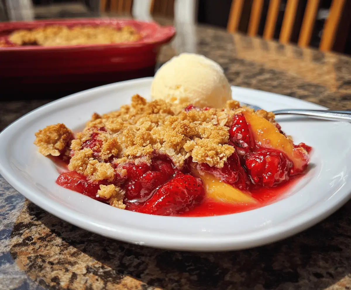 Easy Homemade Strawberry Peach Crisp Recipe