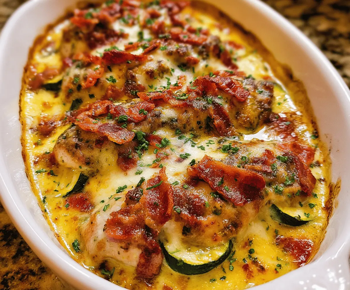 Easy Chicken Zucchini Bake with Crispy Bacon