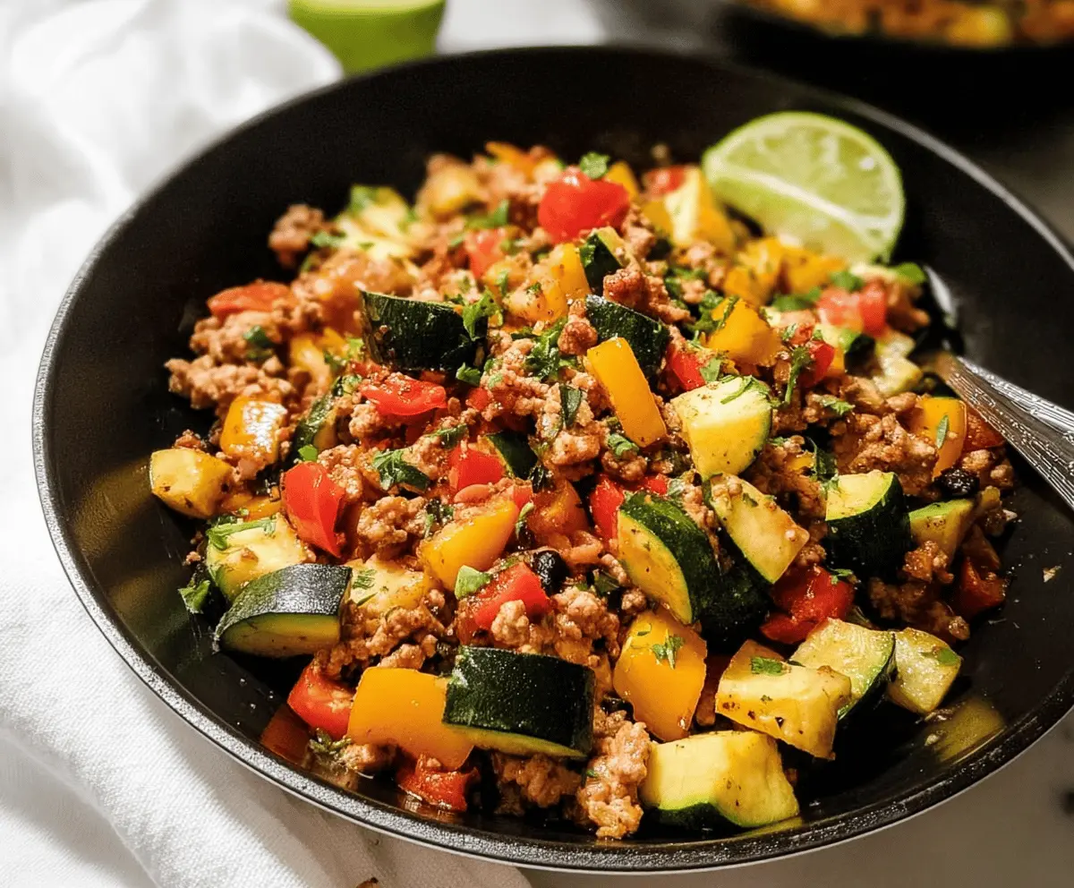 Easy Ground Turkey and Zucchini Skillet Dinner