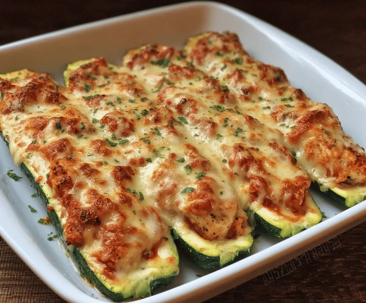 Easy Keto Chicken Parmesan Zucchini Boats Recipe