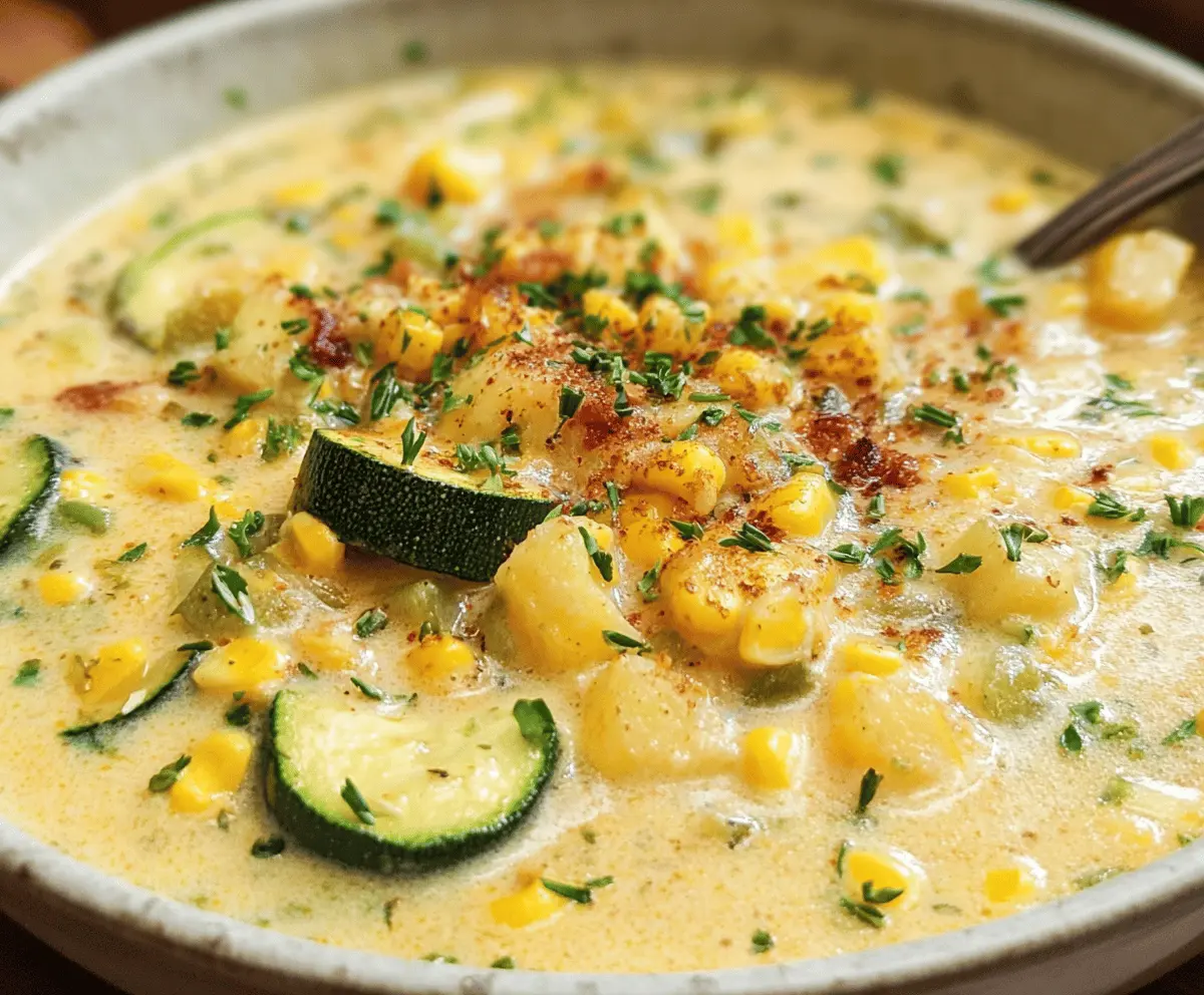 Creamy Summer Corn and Zucchini Chowder Recipe