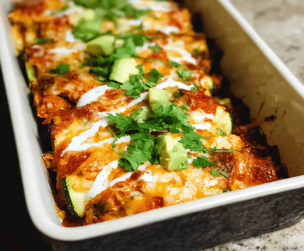 Low Carb Keto Chicken Zucchini Enchiladas