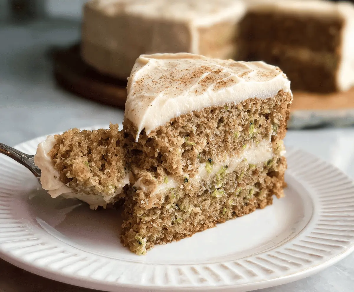 Moist Zucchini Cake with Cinnamon Cream Cheese Frosting