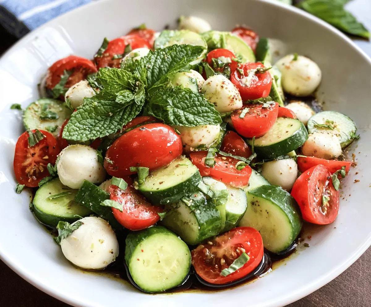 Easy Cucumber Caprese Salad Recipe