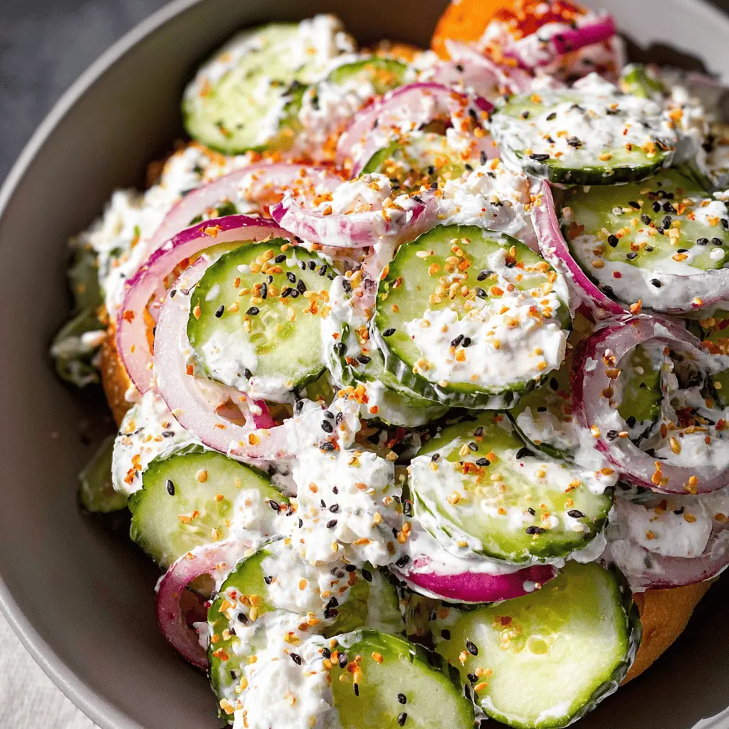 Fresh and Crunchy Everything Bagel Cucumber Salad