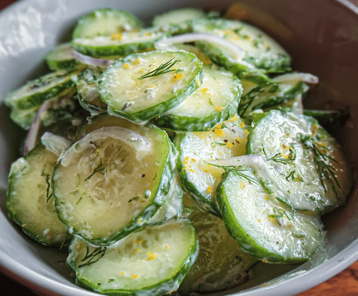 Refreshing Pickle Juice Ranch Cucumber Salad Recipe