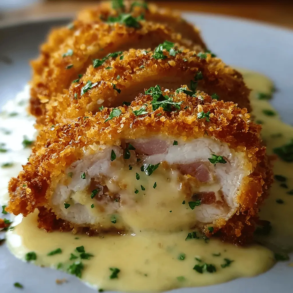 Crispy Creamy Chicken Cordon Bleu with Easy Dijon Sauce