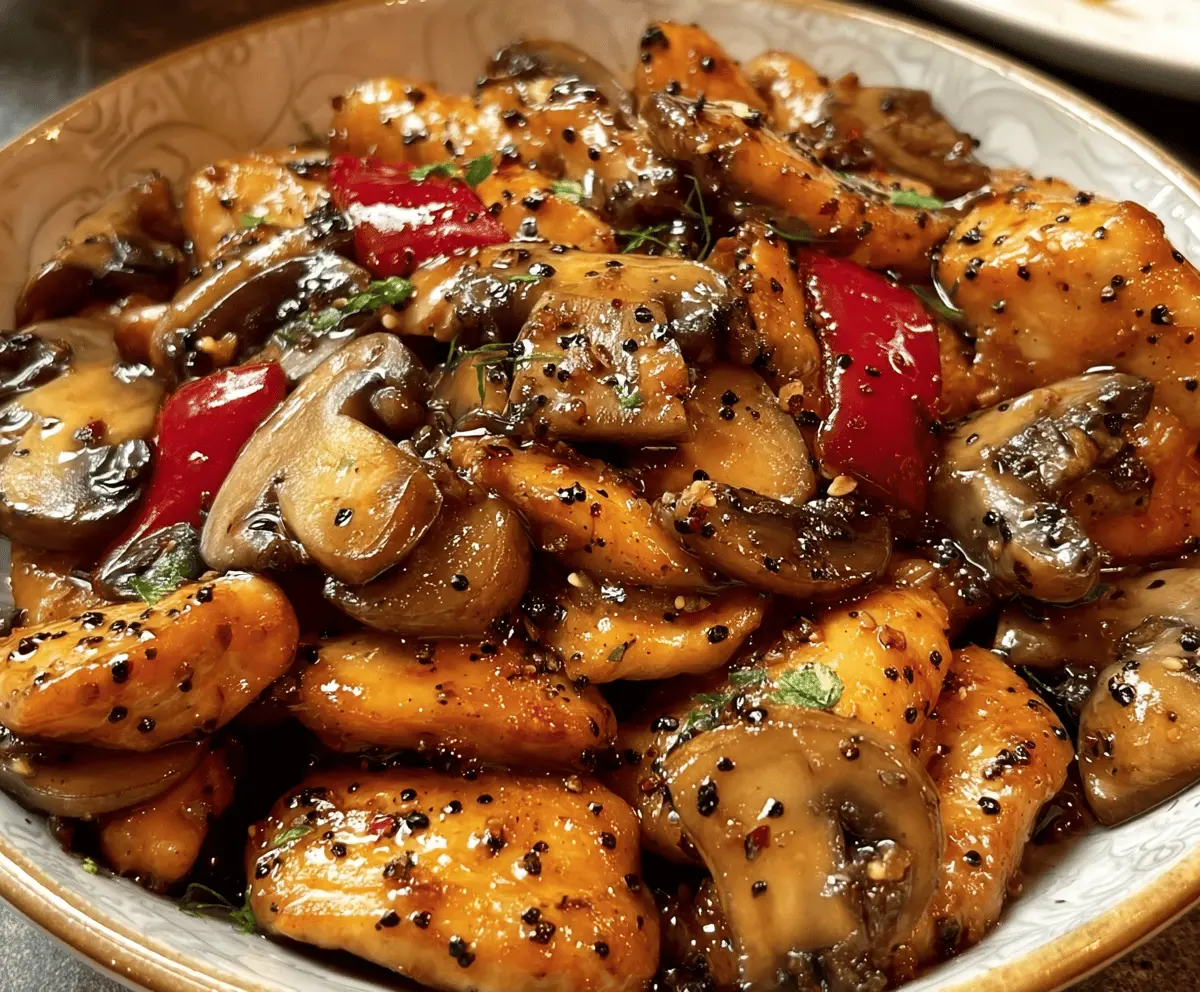 Easy Black Pepper Chicken with Mushrooms Recipe