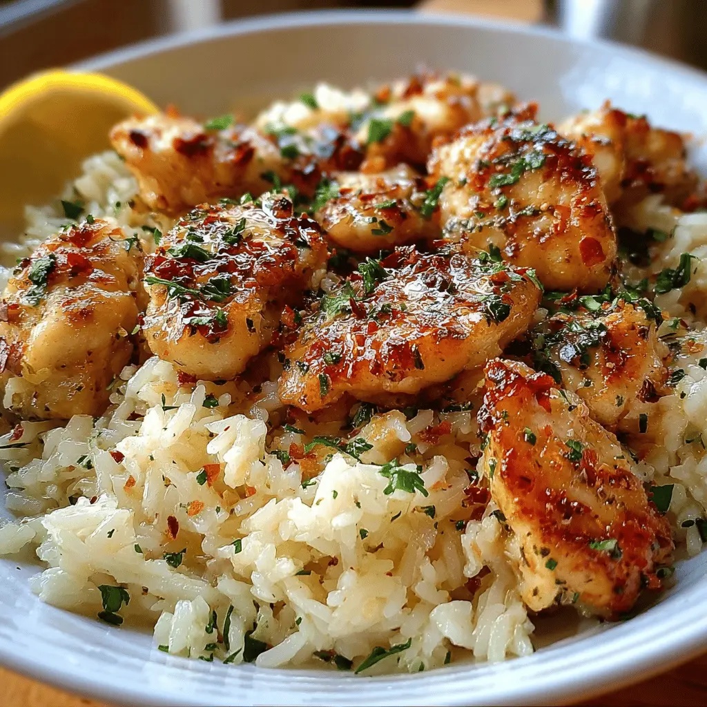 Easy Chicken Scampi with Garlic Parmesan Rice